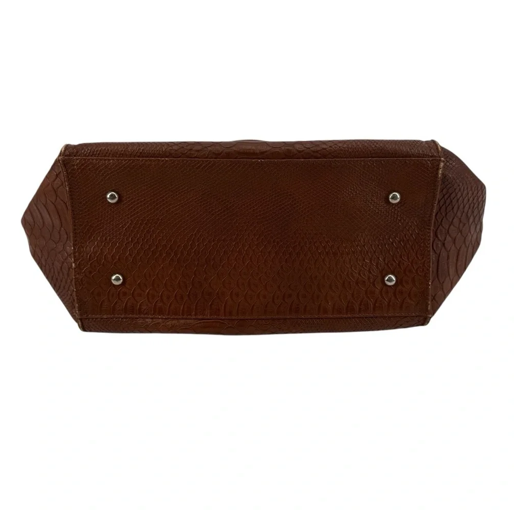Urban Expressions Chic Tan Milan Faux Croc Textured Vegan Handbag Purse